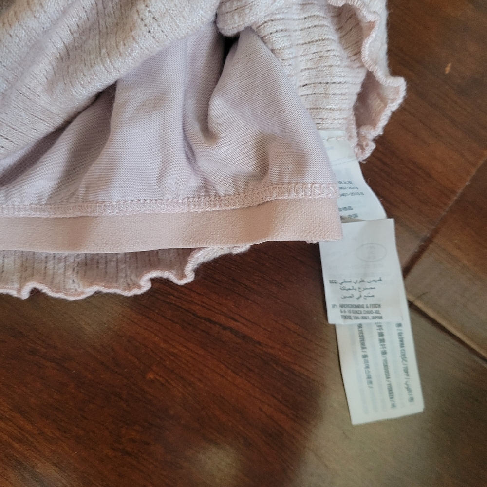 Gilly Hicks Ribbed Crop Cami Bralette Pale Pink Lettuce Edge S - Picture 4 of 4